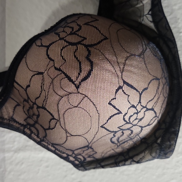 SOMA Black Floral Lace Bra Size 36D - Picture 2 of 10